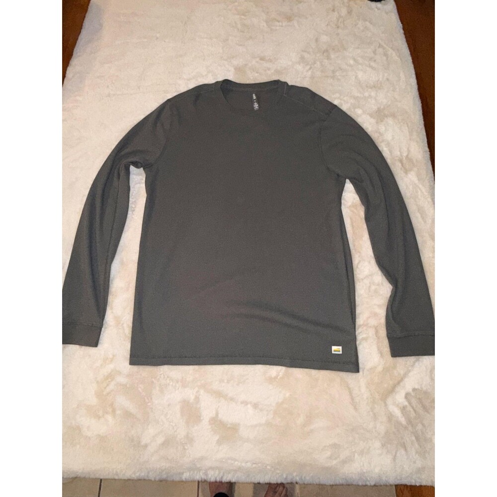 Vuori Shirt Mens XL Gray Long Sleeve Waffle Knit Athletic Performance Top